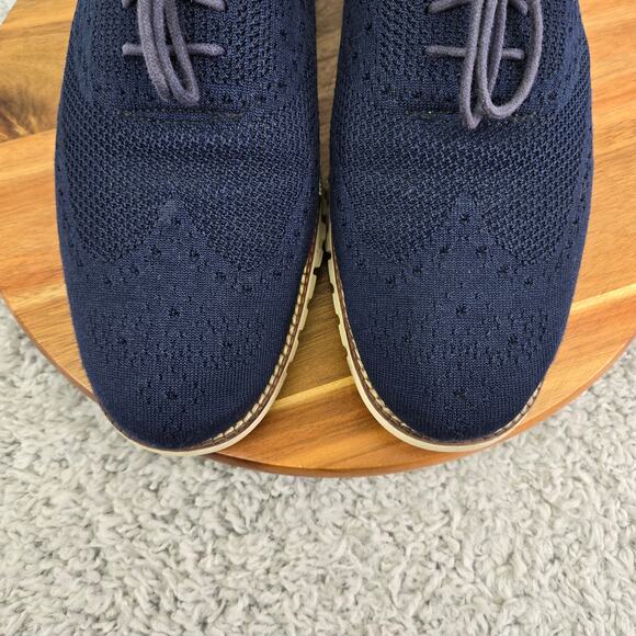 Cole Haan ZeroGrand Stitchlite Marine Blue Wingtip Casual Daily Oxford Mens 11 M - Picture 6 of 14